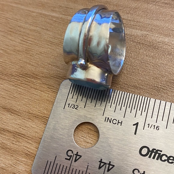 Vintage hallmarked Chalcedony 925 sterling silver ring - Picture 11 of 12